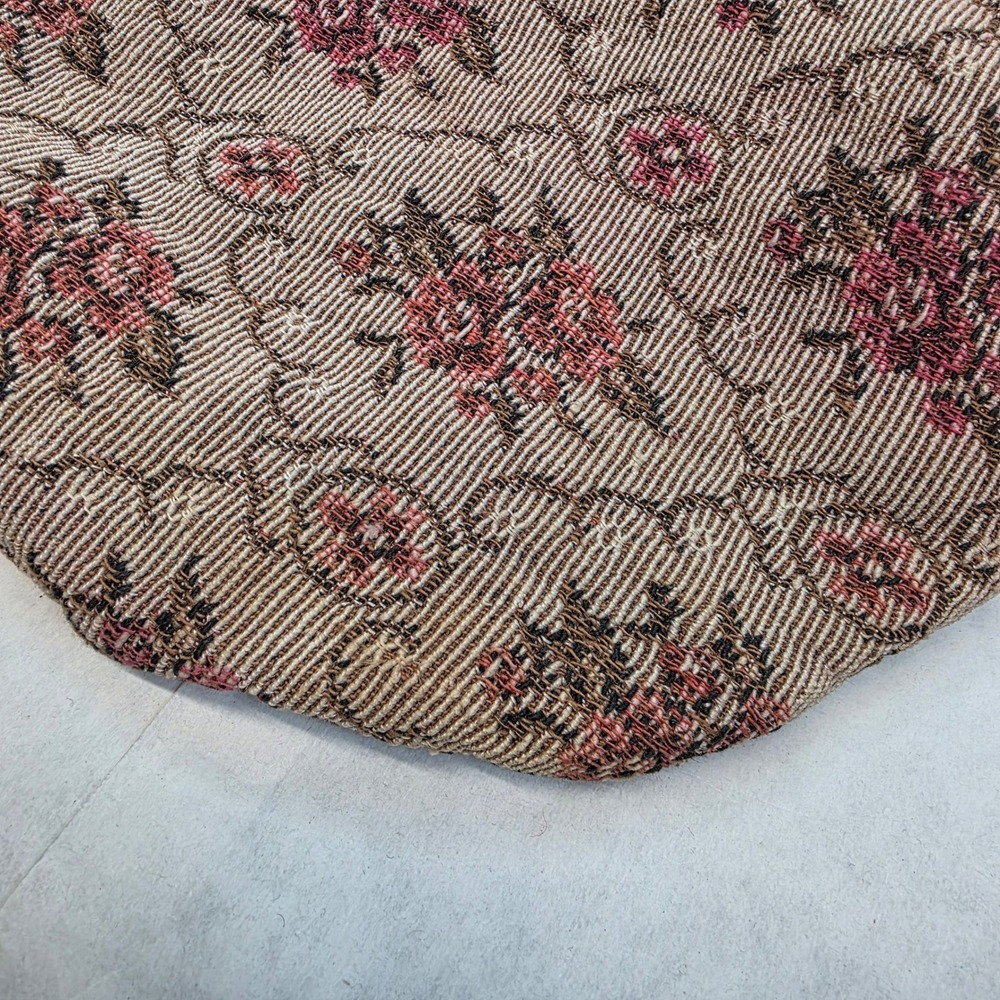 Vintage Floral‎ Tapestry Handbag Medium Pink Gold Kiss Lock Evening Bag Clutch - Picture 7 of 10